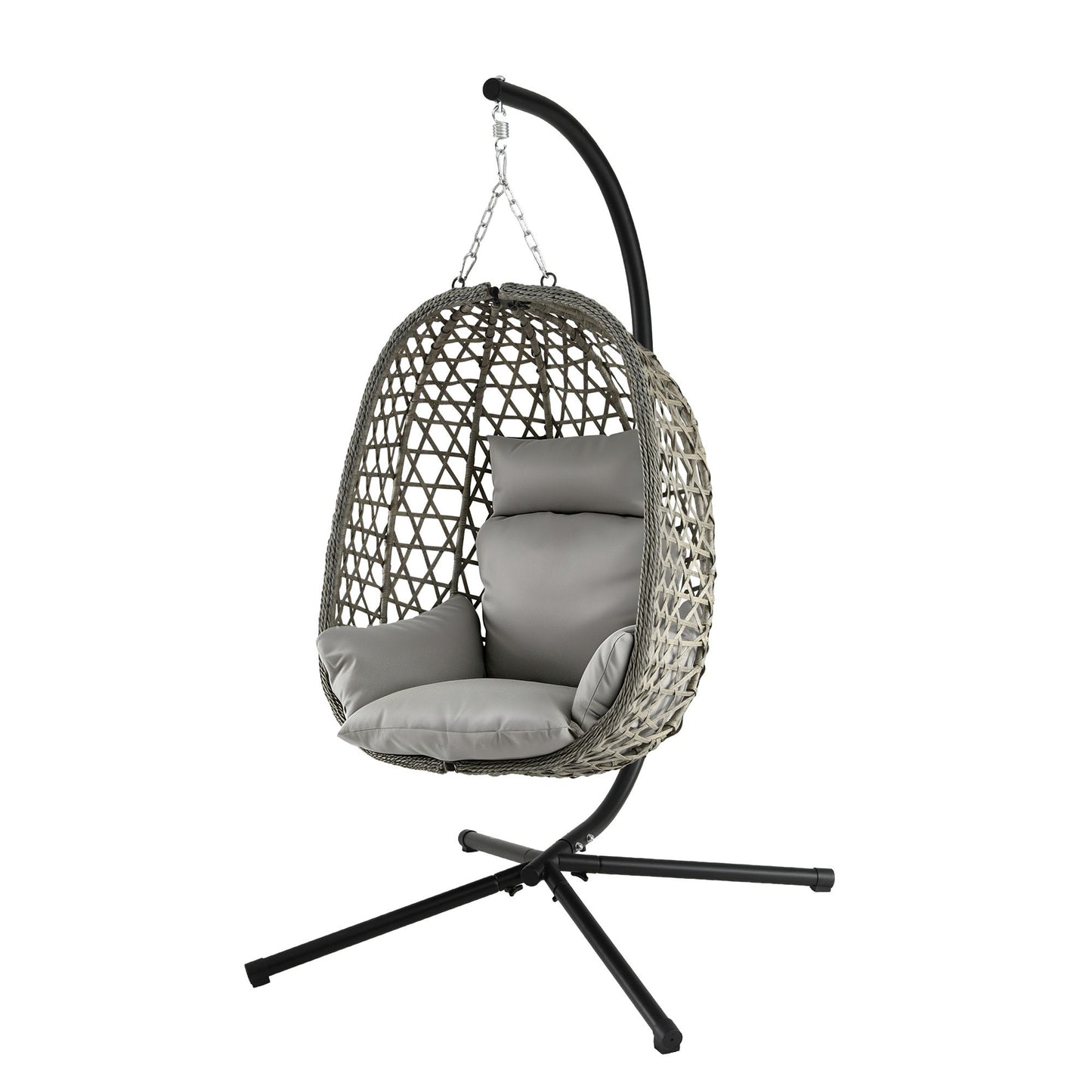 Gardeon Outdoor Swing Chair With Stand Grey
