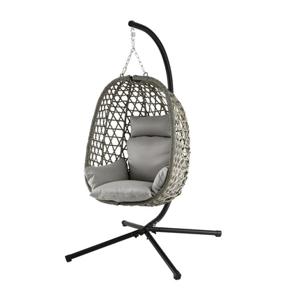 Gardeon Outdoor Swing Chair With Stand Grey