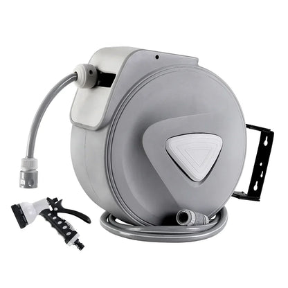 Water Hose Reel 30M Retractable Garden Auto Rewind Spray Gun - Stacks Warehouse