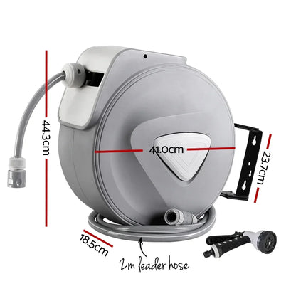 Water Hose Reel 30M Retractable Garden Auto Rewind Spray Gun - Stacks Warehouse