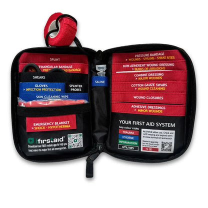 Ultra-lightweight SURVIVAL hiking first aid kit for bushwalking, camping and remote travel