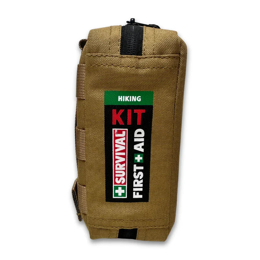 SURVIVAL hiking kit with emergency thermal blanket, combine dressing and triangular bandage