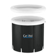 Cefito black inflatable ice tub with white rim and matching removable lid, flea market bargain