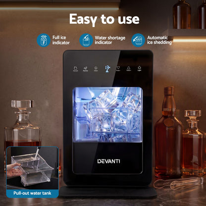 Devanti 5cm cube ice maker with touch control panel and 0 to 24 hour timer
