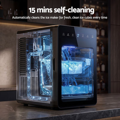 Devanti countertop ice maker, R290 refrigerant square cube machine