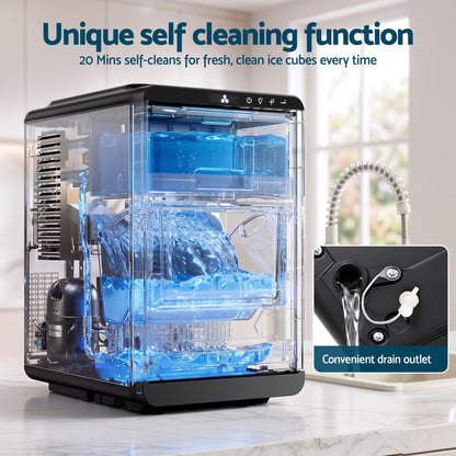 Devanti crescent ice maker, 15 to 30 minute ice making cycle