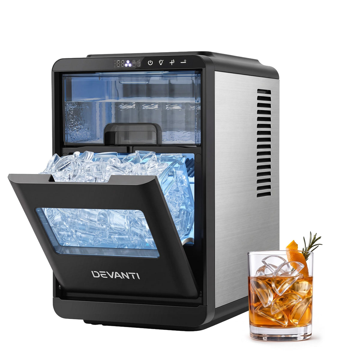 Devanti crescent ice maker, 34 by 24 by 40.5cm benchtop ice machine