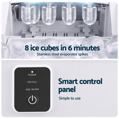Devanti 12kg Portable Bullet Ice Maker - White - view 8