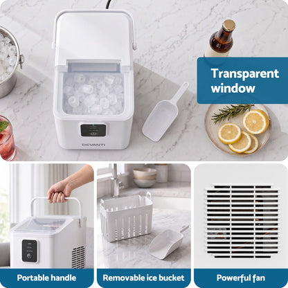 Devanti 12kg Portable Bullet Ice Maker - White - view 11