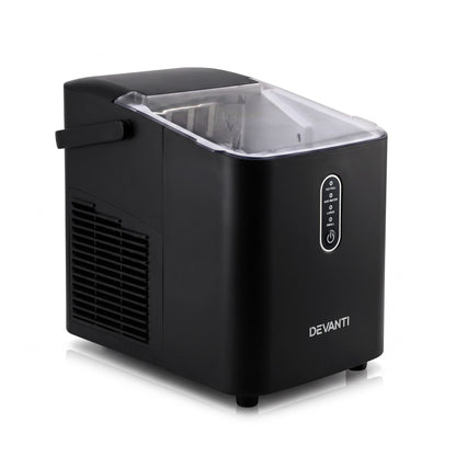 Devanti 12kg Portable Ice Maker, 2 Ice Sizes - Black - view 12