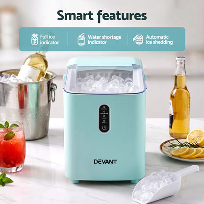 Devanti 12kg Portable Ice Maker, 2 Ice Sizes - Green - view 4