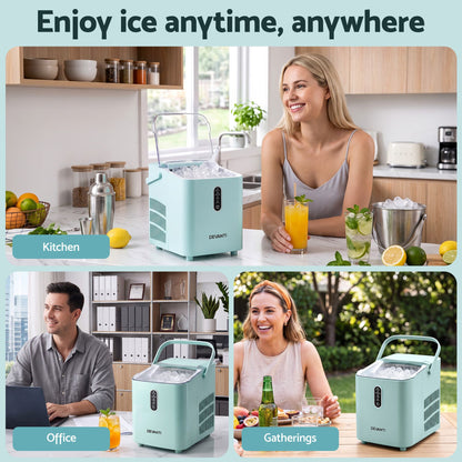 Devanti 12kg Portable Ice Maker, 2 Ice Sizes - Green - view 10