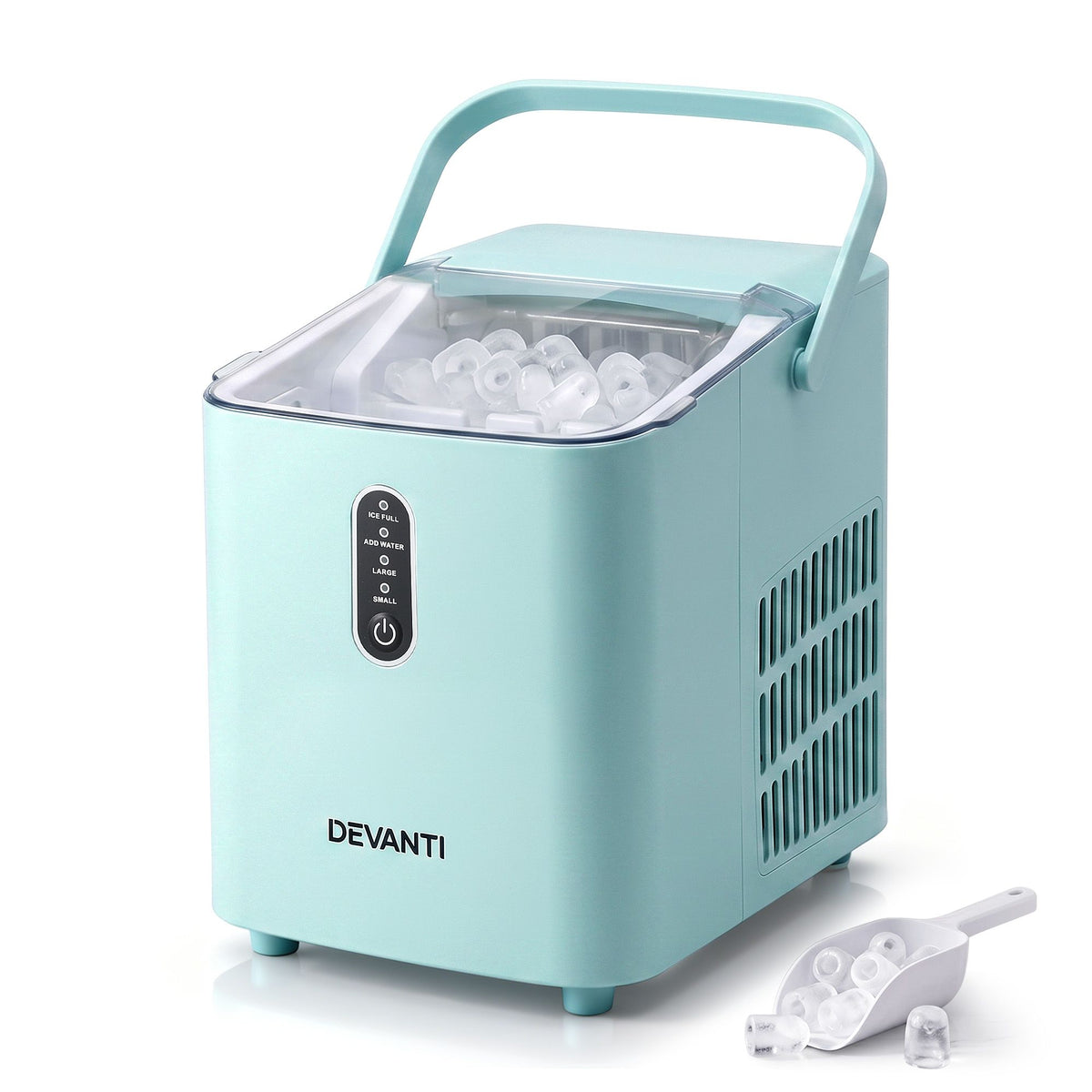 Devanti 12kg Portable Ice Maker, 2 Ice Sizes - Green - view 11