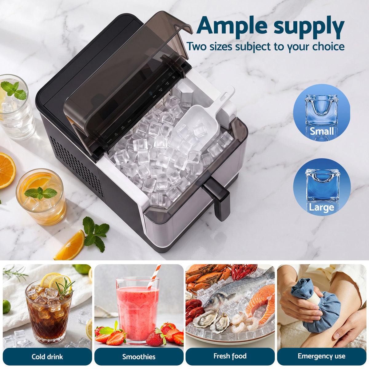 Devanti 23kg Square Cube Ice Maker - 3.6L Basket - view 9