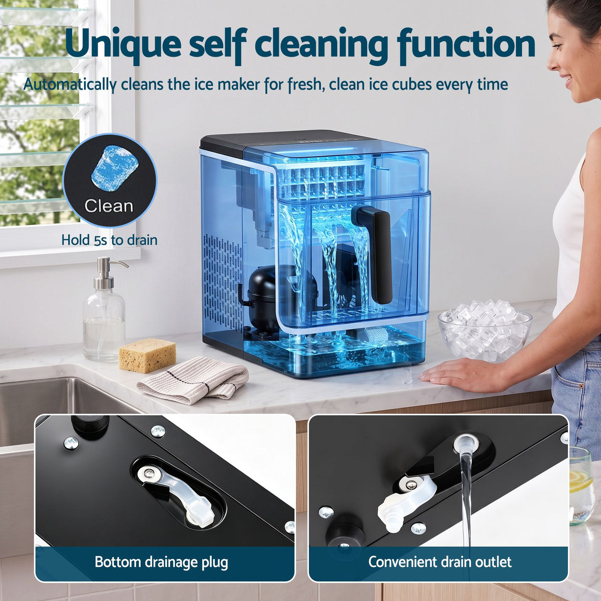 Devanti 23kg Square Cube Ice Maker - 3.6L Basket - view 14