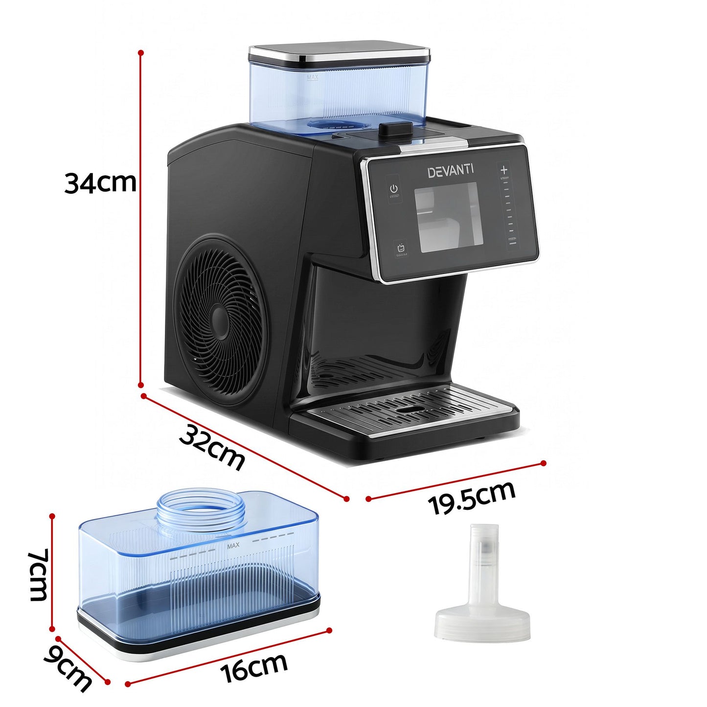 Devanti Snowflake Ice Maker 20kg Bingsu Black