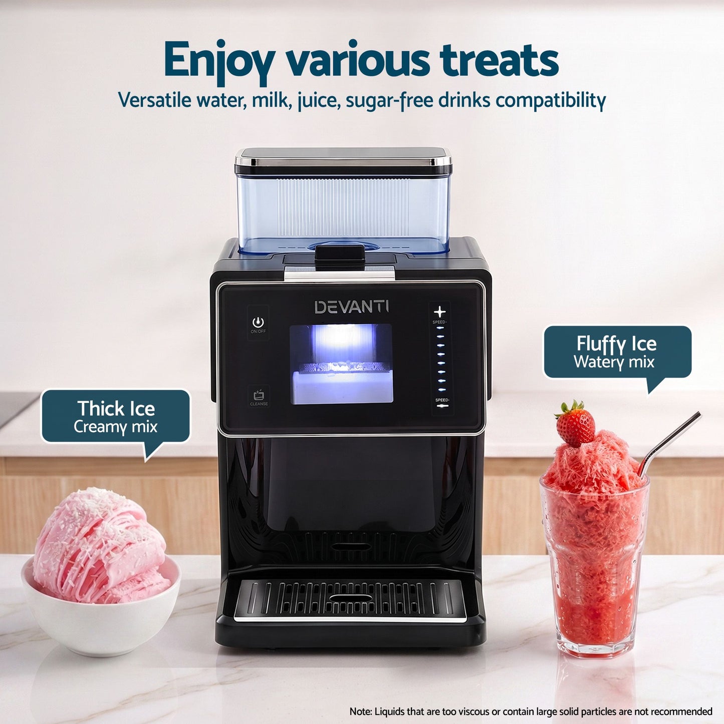 Devanti Snowflake Ice Maker 20kg Bingsu Black