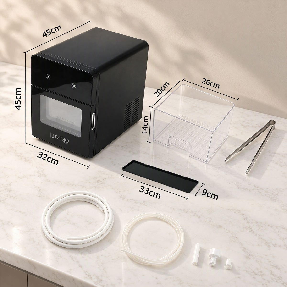 Luvimo sphere ice maker producing up to 140 ice balls a day