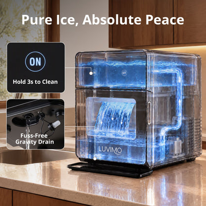 Luvimo ice ball maker with an ice bin holding up to 40 spheres