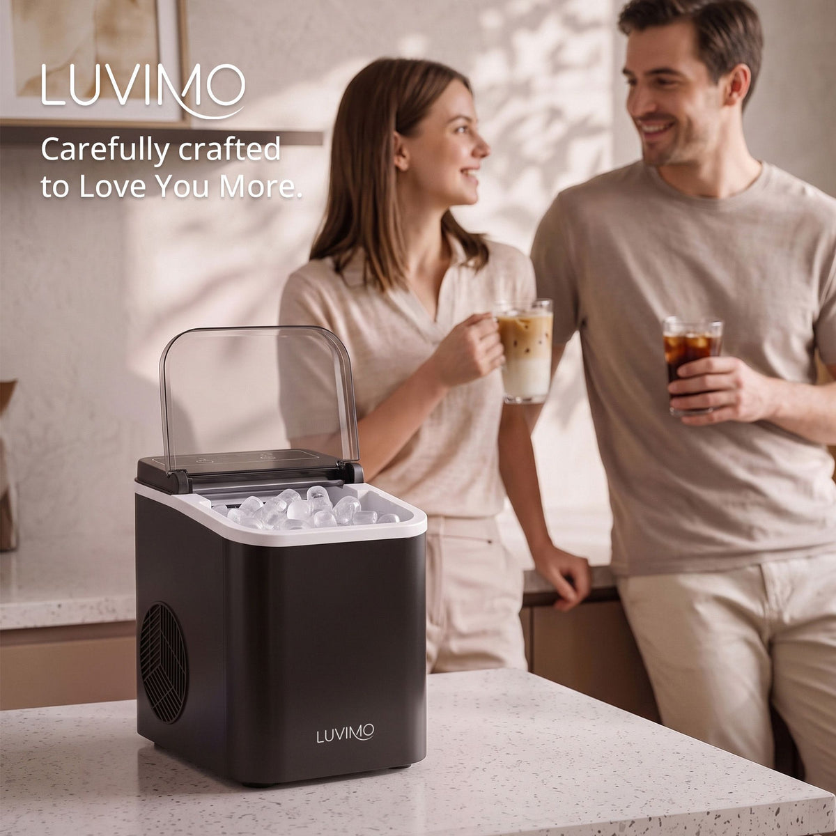 Luvimo bullet ice maker, 22 by 28 by 30cm benchtop ice machine