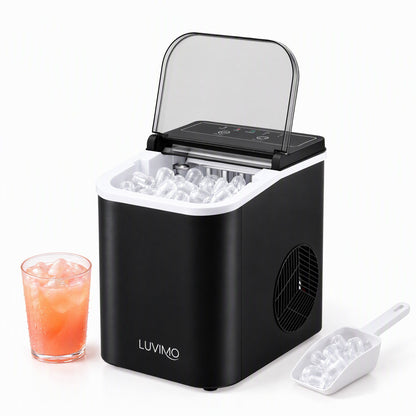 Luvimo 12kg ice maker with low water and full ice indicator alerts