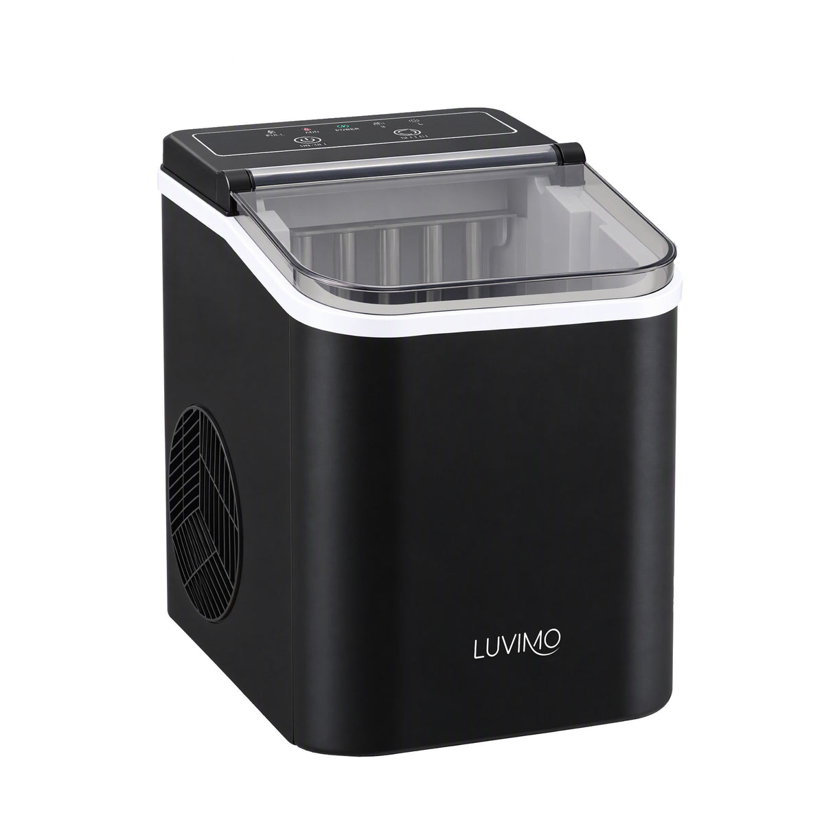 Luvimo bullet ice maker supplied with an ice scoop, black countertop machine