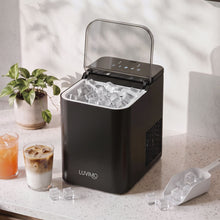 Luvimo 15kg ice maker in black, countertop square cube ice machine