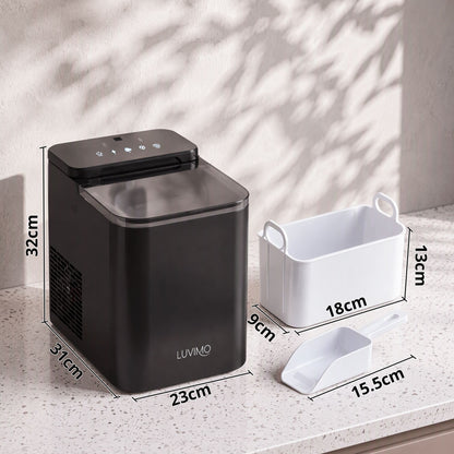 Luvimo 15kg ice maker with three selectable ice cube sizes
