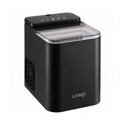 Luvimo ice maker with touch screen control panel, black countertop unit