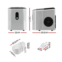 Devanti Portable Ice Maker Machine Ice Cube 12kg Bar Countertop Stainless Steel - Flea Market