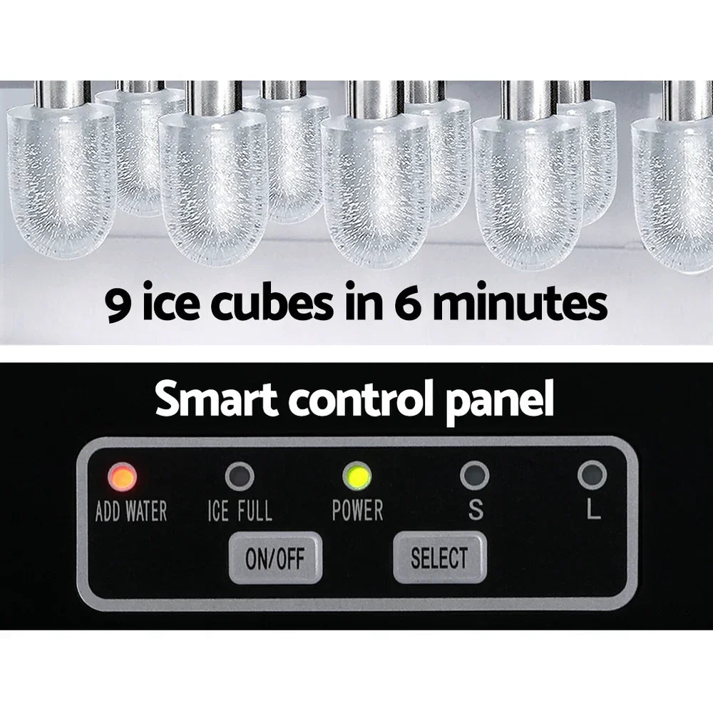 Devanti 12kg Ice Maker Machine w/Self Cleaning Silver - Flea Market