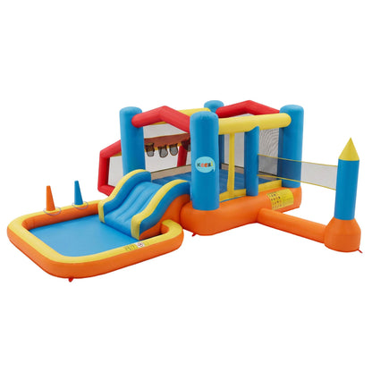 Keezi 8-in-1 Kids Inflatable Play Centre Bounce House Slide Ball Pit Basketball Football Volleyball