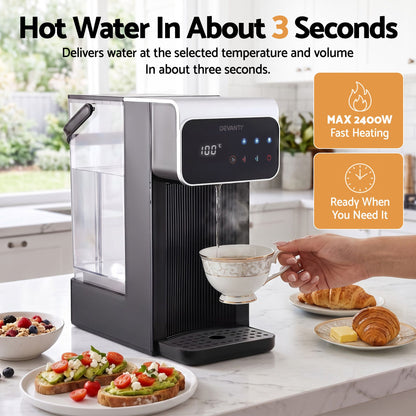 Devanti hot water dispenser, 8 temperature settings from ambient to 100C