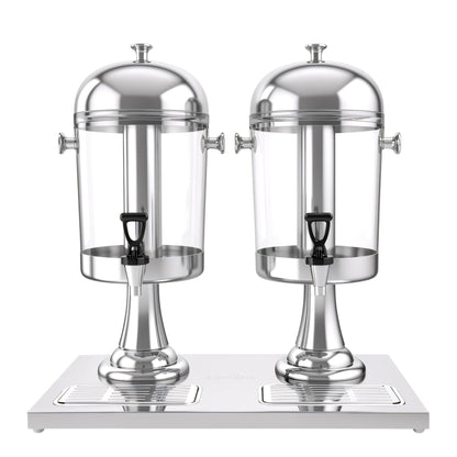 5-Star Chef 16L Dual Tank Beverage Dispenser with Ice Tubes