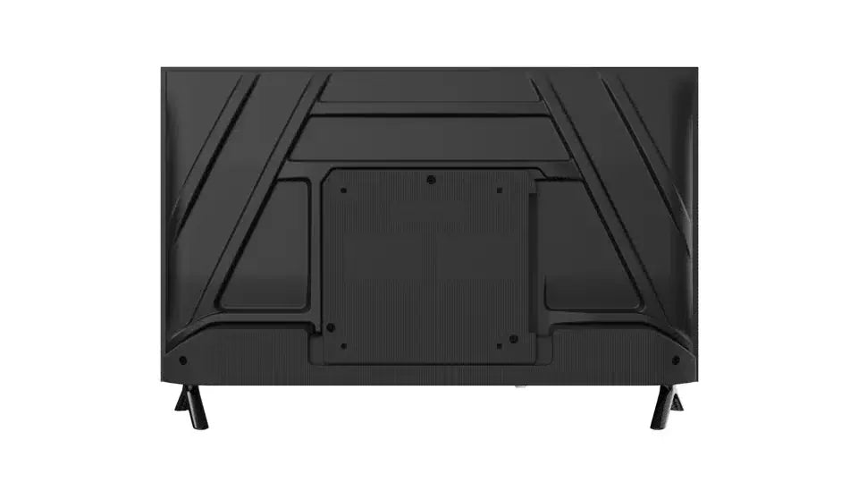 Back view of modern flat screen TV with stand, available at Stacks Warehouse AU online store