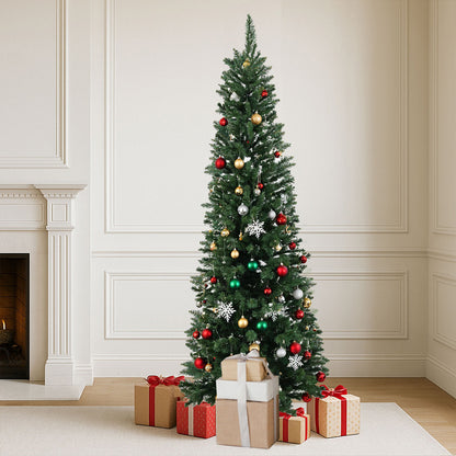 Santaco 1.8m Pencil Christmas Tree 600 Tips Slim Artificial Green