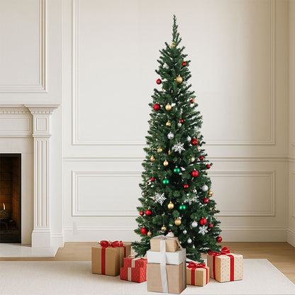 Santaco 1.5m Pencil Christmas Tree 350 Tips Slim Artificial Green