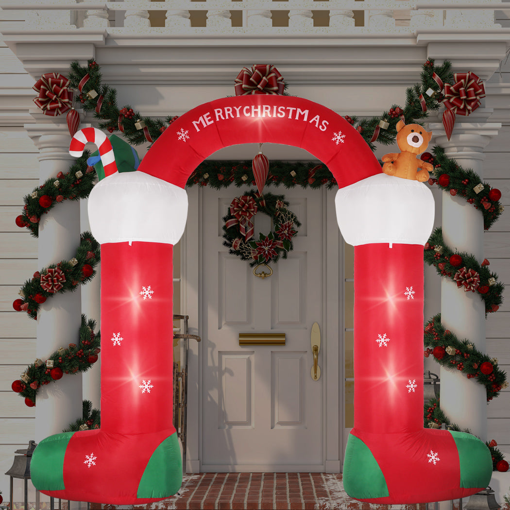 Santaco Christmas Inflatable Stocking 3m LED Outdoor Decoration