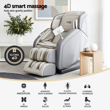 Livemor 4D Massage Chair SL-Track Zero Gravity 12 Programs 26 Airbags Bluetooth Grey