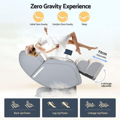Livemor 4D Massage Chair SL-Track Zero Gravity 12 Programs 26 Airbags Bluetooth Grey