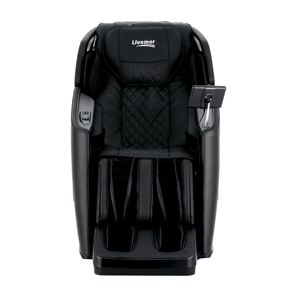 Livemor Reily 4D Massage Chair 135cm SL-Track Dual Roller Zero Gravity - Black