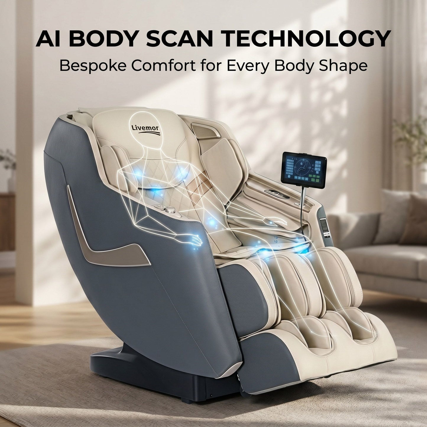 Livemor Opal 3D Massage Chair SL-Track Zero Gravity - Grey