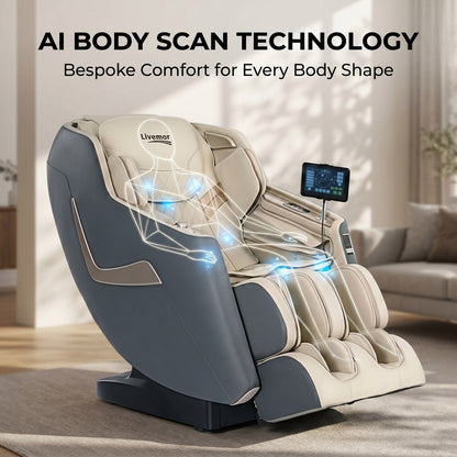 Livemor Opal 3D Massage Chair SL-Track Zero Gravity - Grey