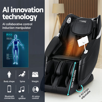 Livemor Flynn 3D Massage Chair SL-Track Zero Gravity - Black