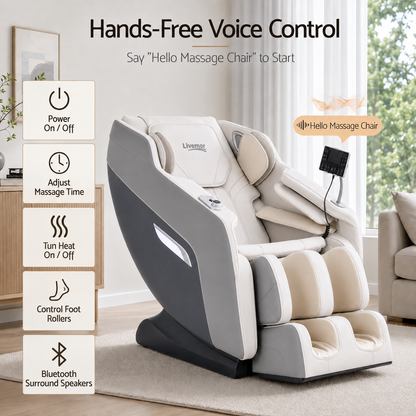 Livemor Brisa Massage Chair Zero Gravity 10-Roller - Grey