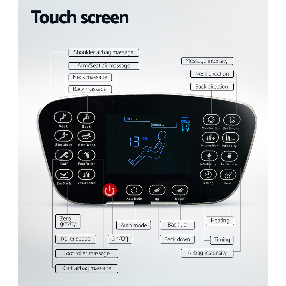 Vedriti Electric Massage Chair Zero Gravity 9 Modes 6 Techniques Bluetooth Full Body