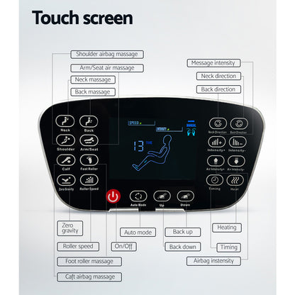 Vedriti Electric Massage Chair Zero Gravity 9 Modes 6 Techniques Bluetooth Full Body