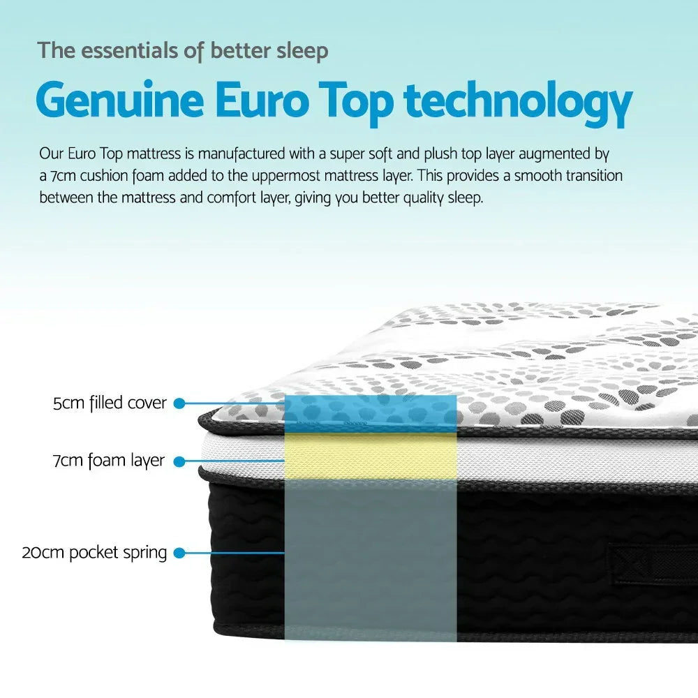 Giselle Bedding 32cm Mattress Euro Top Double - Stacks Warehouse