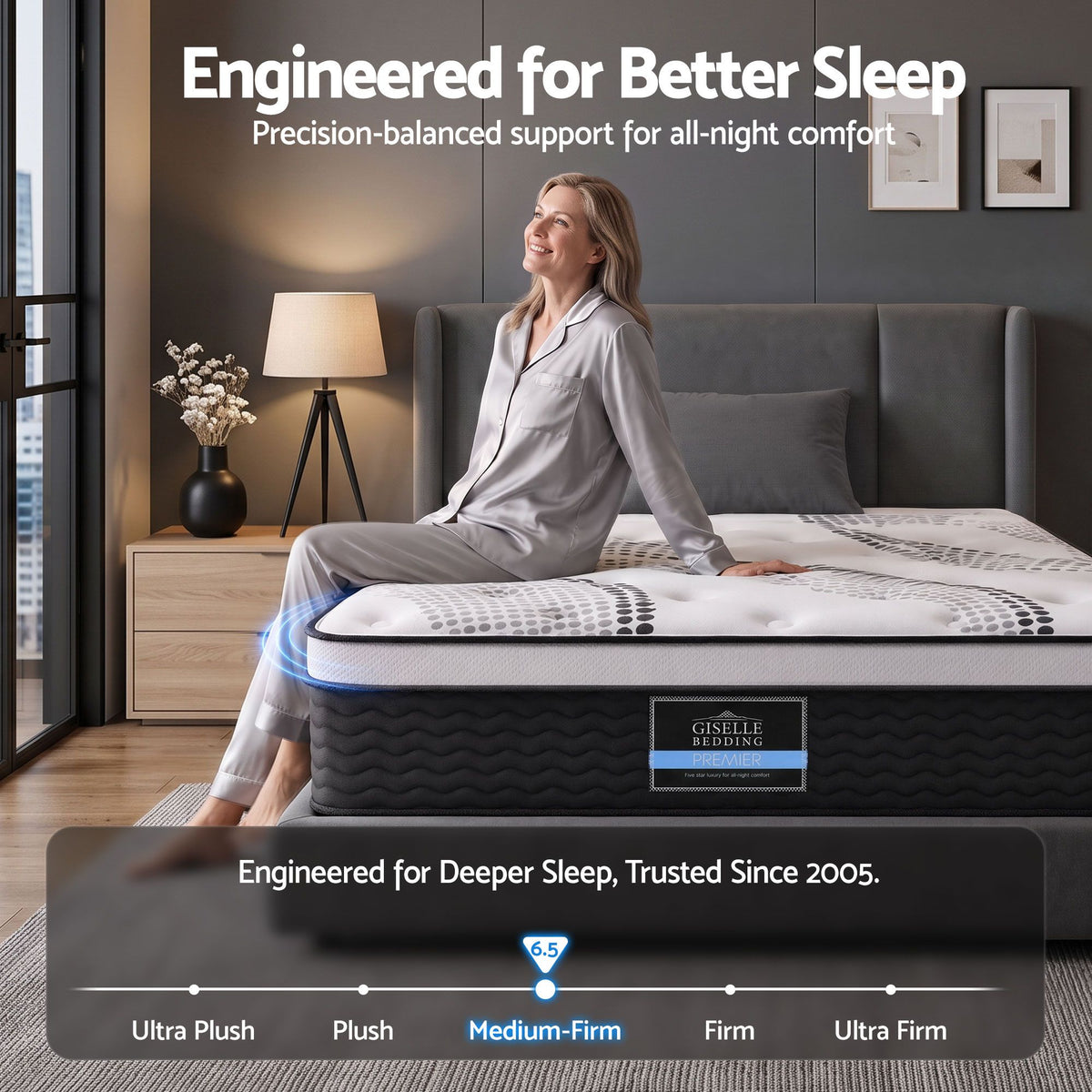 Giselle Como 32cm Euro Top Single Mattress - 5 Zone - view 3