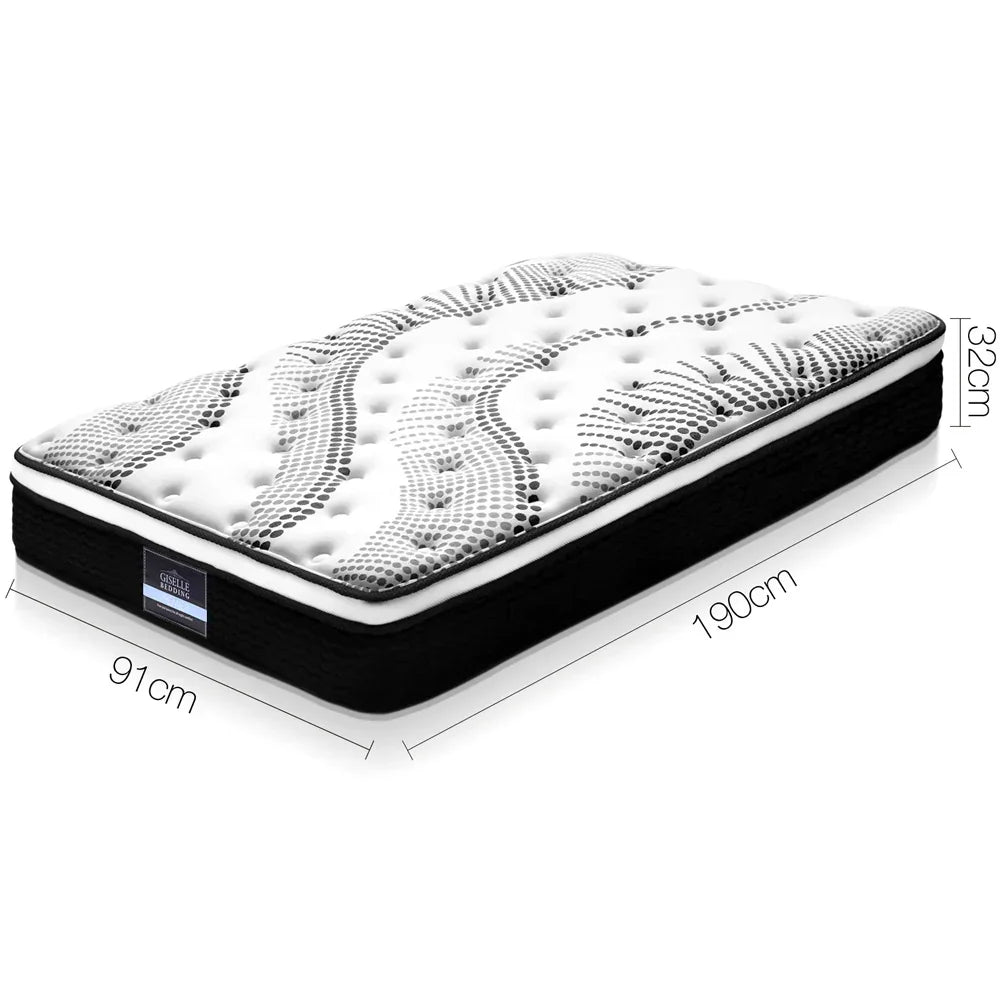 Giselle Bedding 32cm Mattress Euro Top Single - Stacks Warehouse